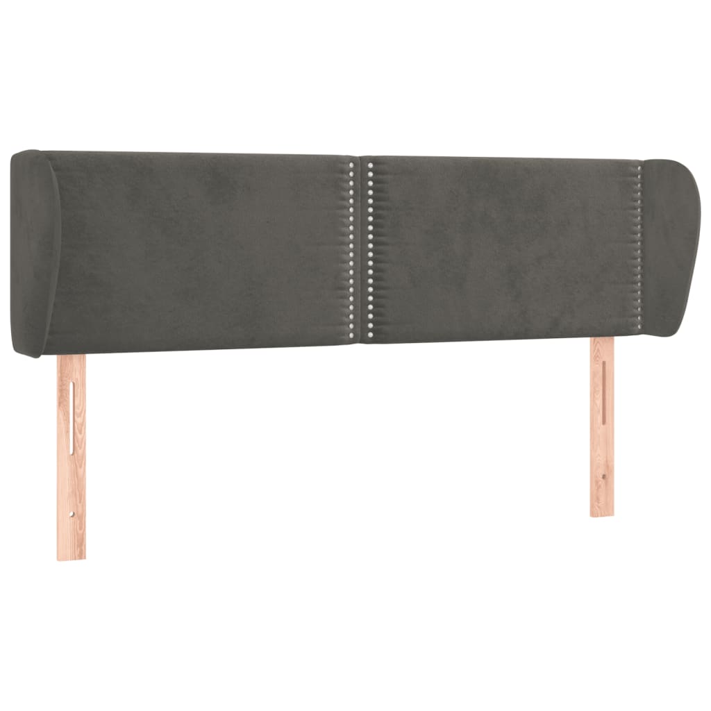 vidaXL Čelo postele typu ušák tmavě šedé 147x23x78/88 cm samet