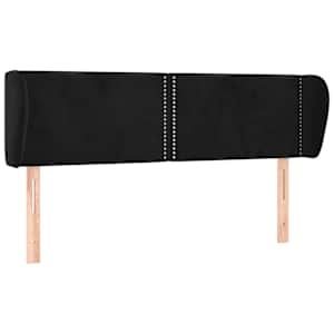 Čelo postele typu ušák černé 147x23x78/88 cm samet - obrázek 2