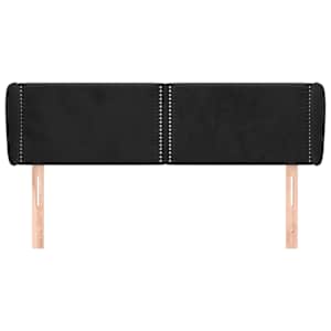Čelo postele typu ušák černé 147x23x78/88 cm samet - obrázek 3