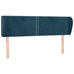 Čelo postele typu ušák tmavě modré 147x23x78/88 cm samet - obrázek 2