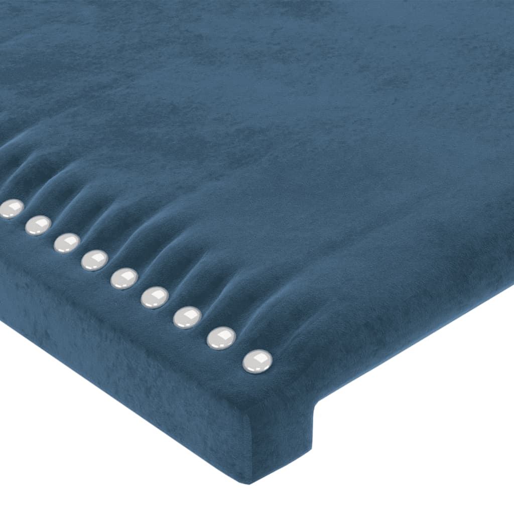 Tăblie pat cu aripioare albastru închis 147x23x78/88 cm catifea