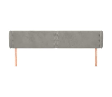 vidaXL Hoofdbord met randen 163x23x78/88 cm fluweel lichtgrijs
