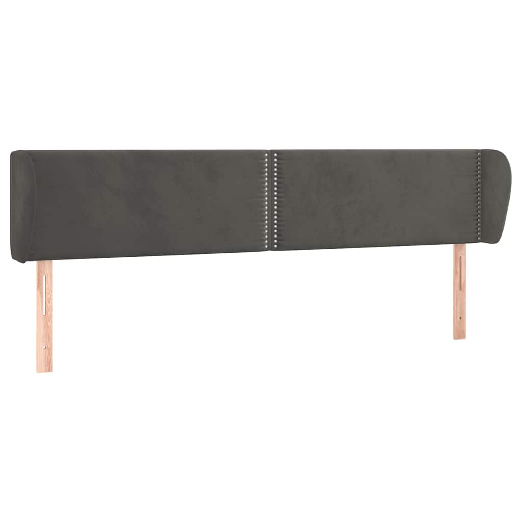 vidaXL Hoofdbord met randen 163x23x78/88 cm fluweel donkergrijs grijs, foto 3