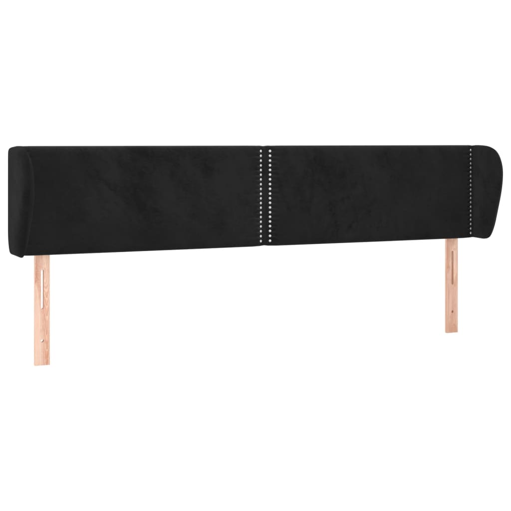 vidaXL Čelo postele typu ušák černé 163x23x78/88 cm samet