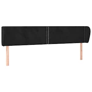Čelo postele typu ušák černé 163x23x78/88 cm samet - obrázek 2