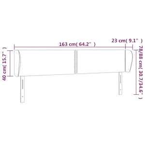 Čelo postele typu ušák tmavě modré 163x23x78/88 cm samet - obrázek 9
