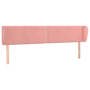 Čelo postele typu ušák růžová 163x23x78/88 cm samet - obrázek 2