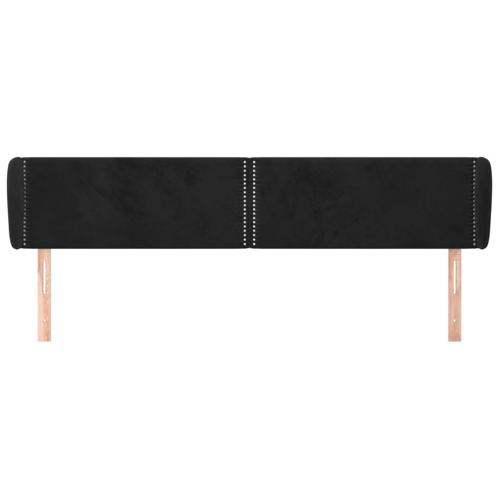 vidaXL Hoofdbord met randen 183x23x78/88 cm fluweel zwart afbeelding