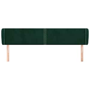 Čelo postele typu ušák tmavě zelené 183x23x78/88 cm samet - obrázek 3