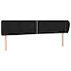 vidaXL voodipeats servadega, must, 203x23x78/88 cm, samet