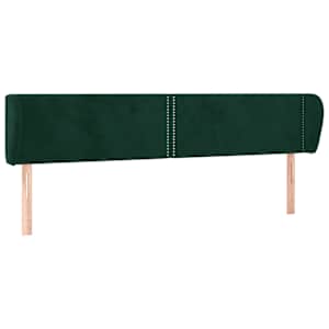 Čelo postele typu ušák tmavě zelené 203x23x78/88 cm samet - obrázek 2