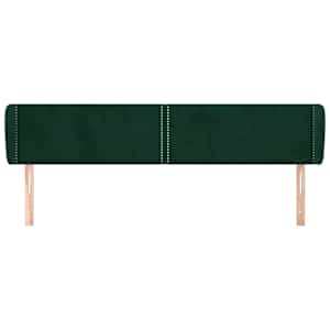 Čelo postele typu ušák tmavě zelené 203x23x78/88 cm samet - obrázek 3