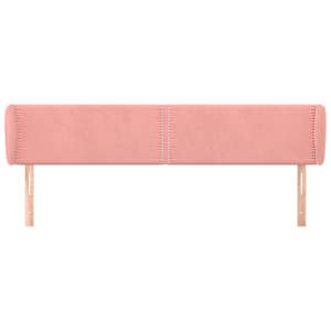 Čelo postele typu ušák růžová 203x23x78/88 cm samet - obrázek 3
