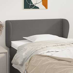 Vzglavje z ušesi sivo 83x23x78/88 cm umetno usnje