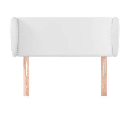 vidaXL Tăblie de pat cu aripioare alb 93x23x78/88 cm piele ecologică