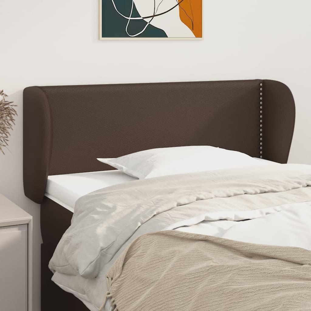 vidaXL Tăblie de pat cu aripioare maro 93x23x78/88 cm piele ecologică vidaXL imagine 2022