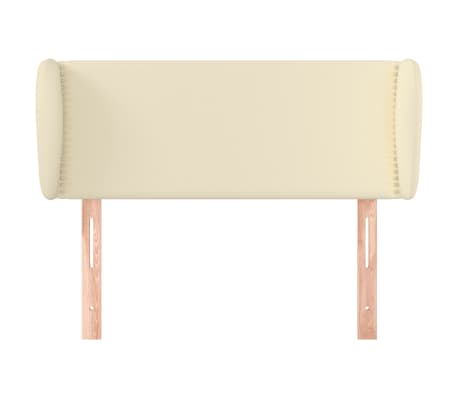 vidaXL Höfðagafl með Eyrum 103x23x78/88 cm Rjómahvítt Leðurlíki