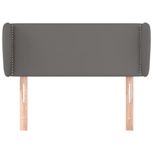 Čelo postele typu ušák šedá 103x23x78/88 cm umělá kůže - obrázek 3