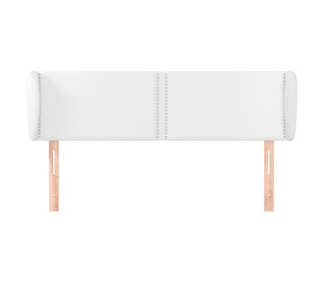 vidaXL Tăblie de pat cu aripioare, alb, 147x23x78/88cm piele ecologică
