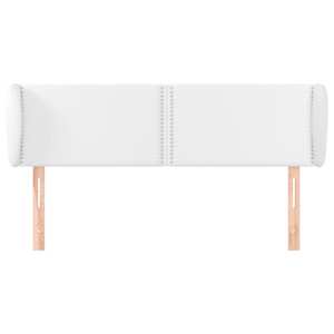 vidaXL Tăblie de pat cu aripioare, alb, 147x23x78/88cm piele ecologică