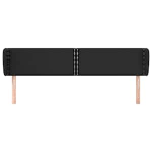 vidaXL Galvūgalis su auselėmis, juoda ,163x23x78/88cm, dirbtinė oda