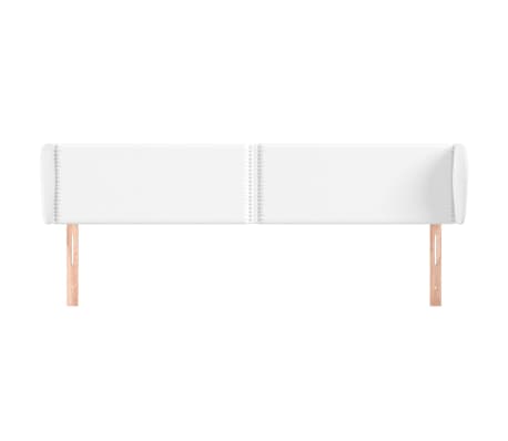 vidaXL Tăblie de pat cu aripioare alb 163x23x78/88 cm piele ecologică