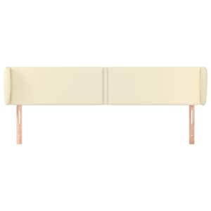 vidaXL Горна табла с уши, кремава, 163x23x78/88 см, изкуствена кожа