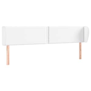 Čelo postele typu ušák bílá 183x23x78/88 cm umělá kůže - obrázek 2