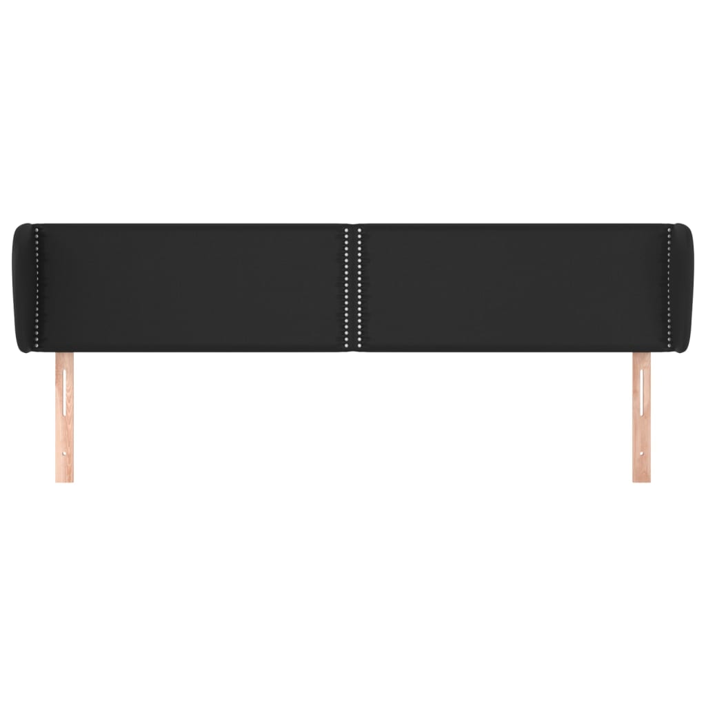 vidaXL Hoofdbord met randen 203x23x78/88 cm kunstleer zwart afbeelding
