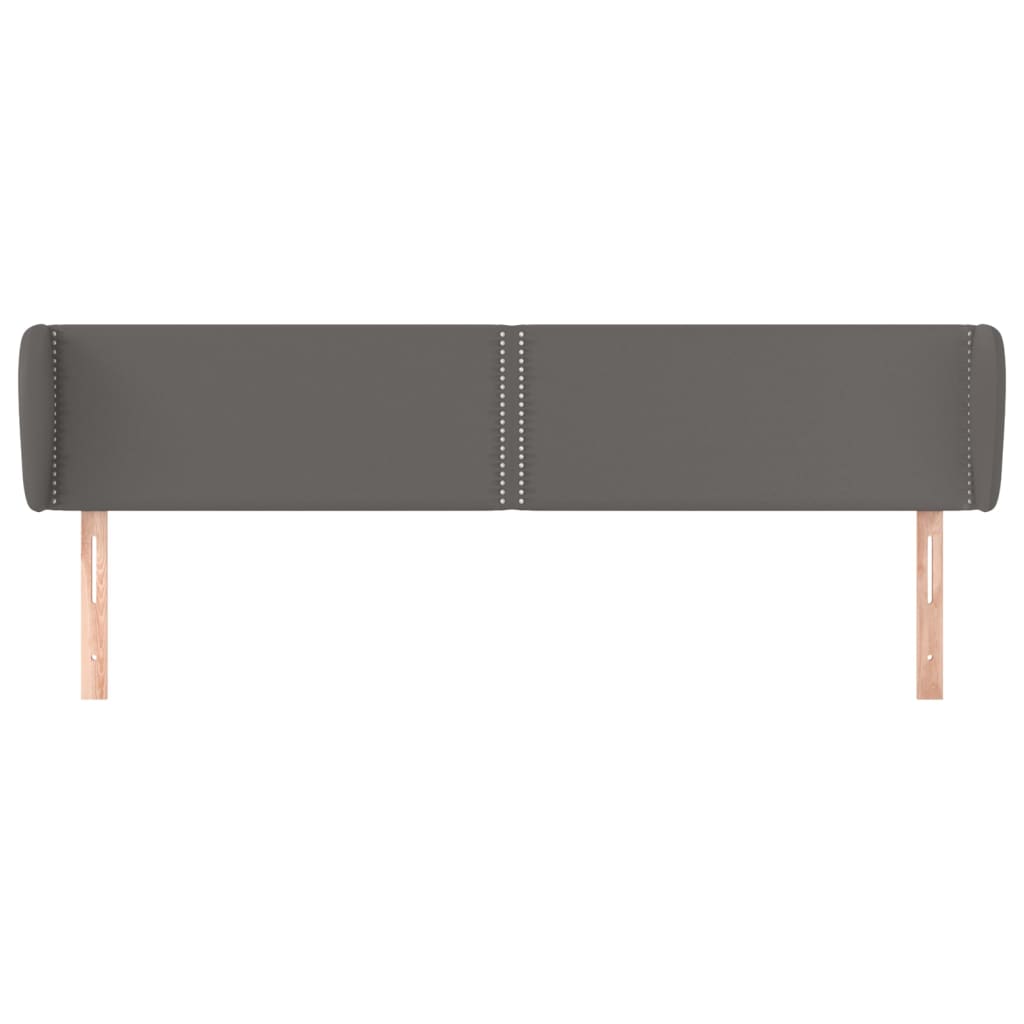 vidaXL Hoofdbord met randen 203x23x78/88 cm kunstleer grijs afbeelding