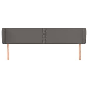 Čelo postele typu ušák šedá 203x23x78/88 cm umělá kůže - obrázek 3
