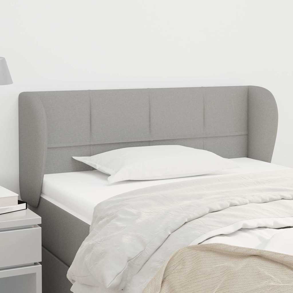 vidaXL Hoofdbord met randen 83x23x78/88 cm stof lichtgrijs3117118