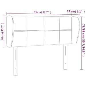 Čelo postele typu ušák tmavě hnědé 83x23x78/88 cm textil - obrázek 9
