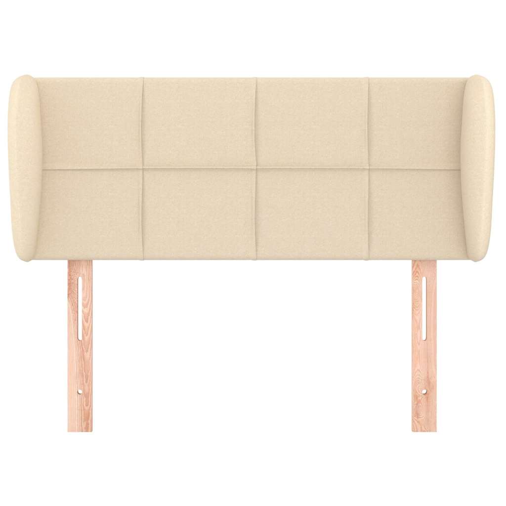 vidaXL Hoofdbord met randen 83x23x78/88 cm stof crèmekleurig, foto 2