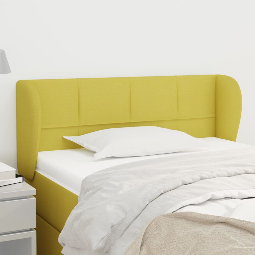 vidaXL Tăblie de pat cu aripioare verde 83x23x78/88 cm material textil vidaXL imagine 2022