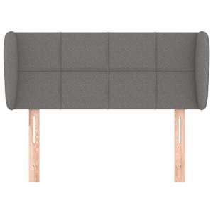 Čelo postele typu ušák tmavě šedé 93x23x78/88 cm textil - obrázek 3