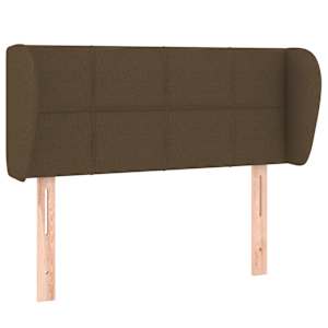 Čelo postele typu ušák tmavě hnědé 93x23x78/88 cm textil - obrázek 2