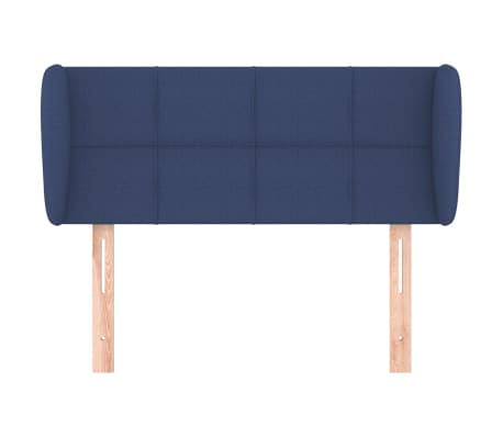 vidaXL Cabeceira de cama c/ abas tecido 93x23x78/88 cm azul