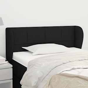 Čelo postele typu ušák černé 103x23x78/88 cm textil - obrázek 1