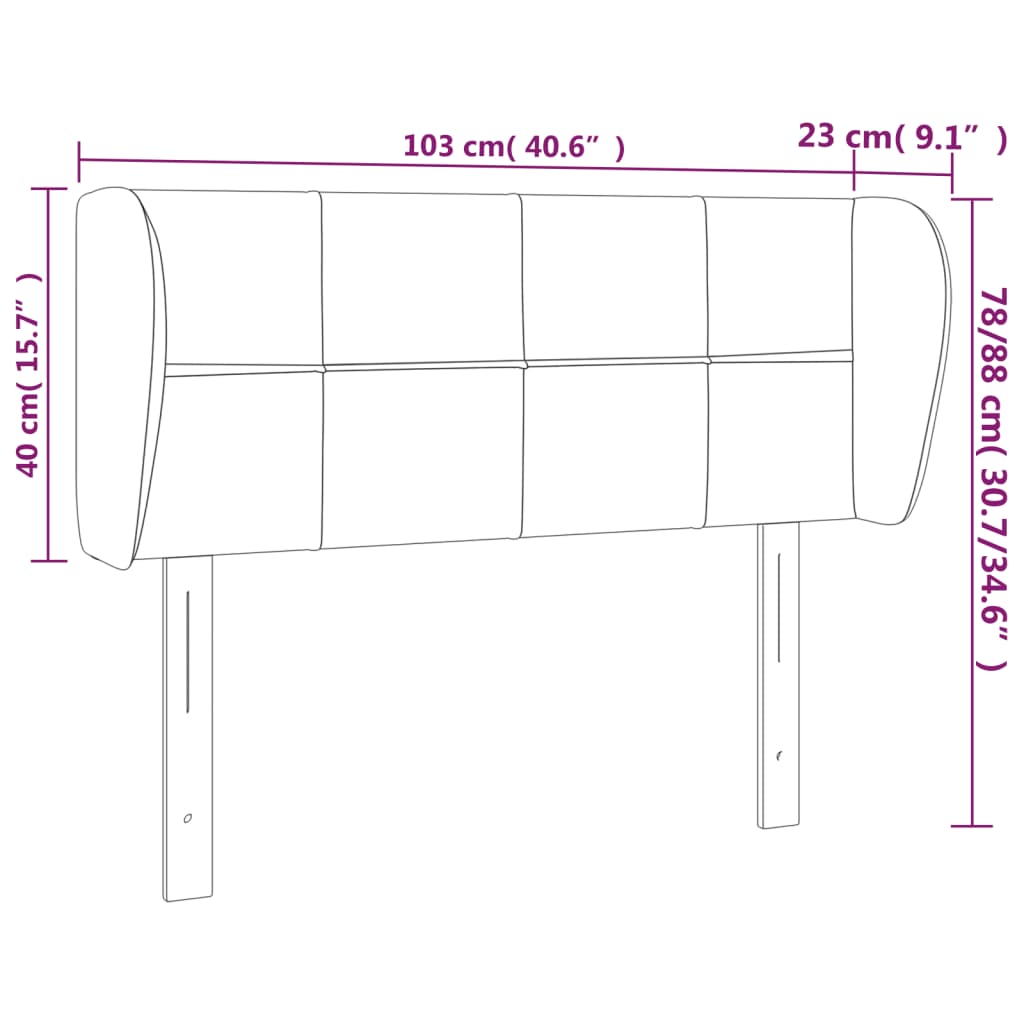 sötétbarna szövet fejtámla 103x23x78/88 cm