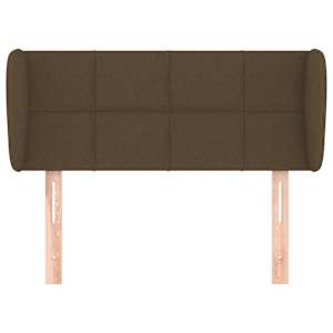 Čelo postele typu ušák tmavě hnědé 103x23x78/88 cm textil - obrázek 3