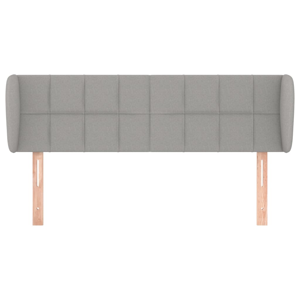 vidaXL Hoofdbord met randen 147x23x78/88 cm stof lichtgrijs afbeelding