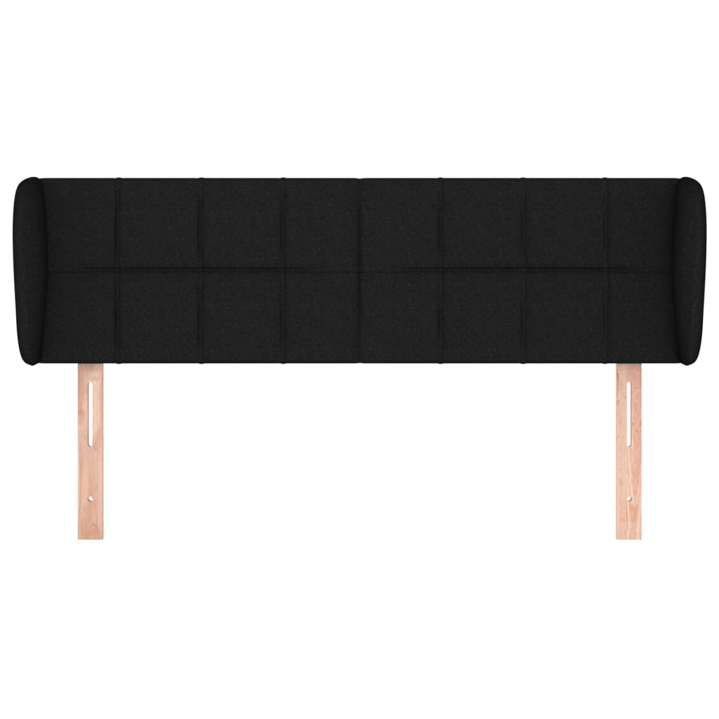 vidaXL Hoofdbord met randen 147x23x78/88 cm stof zwart afbeelding