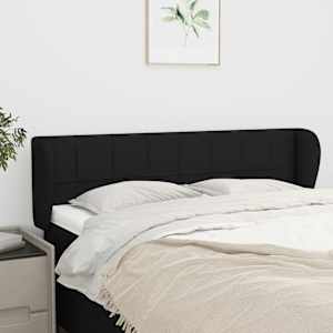 Čelo postele typu ušák černé 147x23x78/88 cm textil - obrázek 1