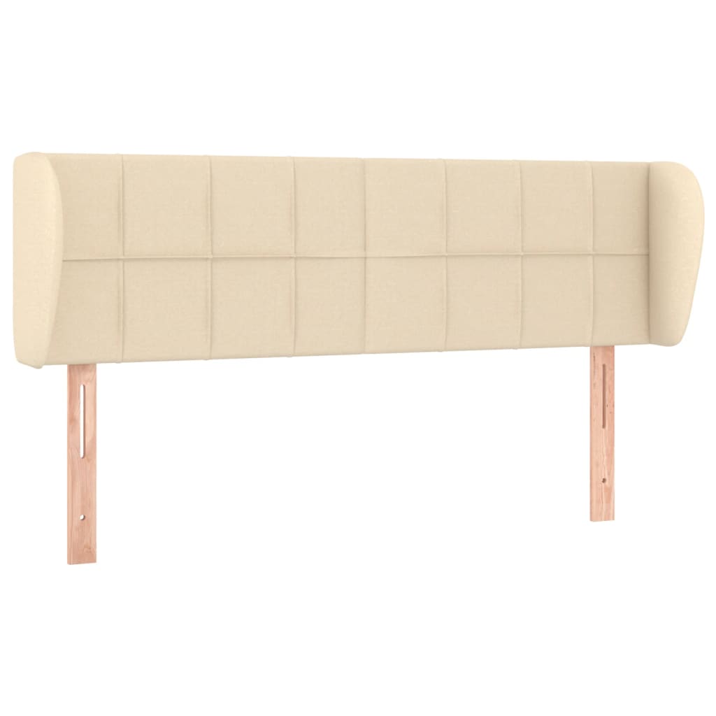 vidaXL Čelo postele typu ušák krémové 147x23x78/88 cm textil