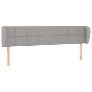 Čelo postele typu ušák světle šedé 163x23x78/88 cm textil - obrázek 2