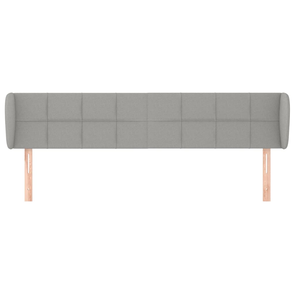vidaXL Hoofdbord met randen 163x23x78/88 cm stof lichtgrijs afbeelding