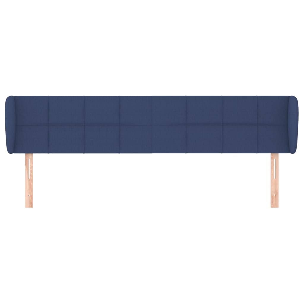 vidaXL Hoofdbord met randen 163x23x78/88 cm stof blauw afbeelding