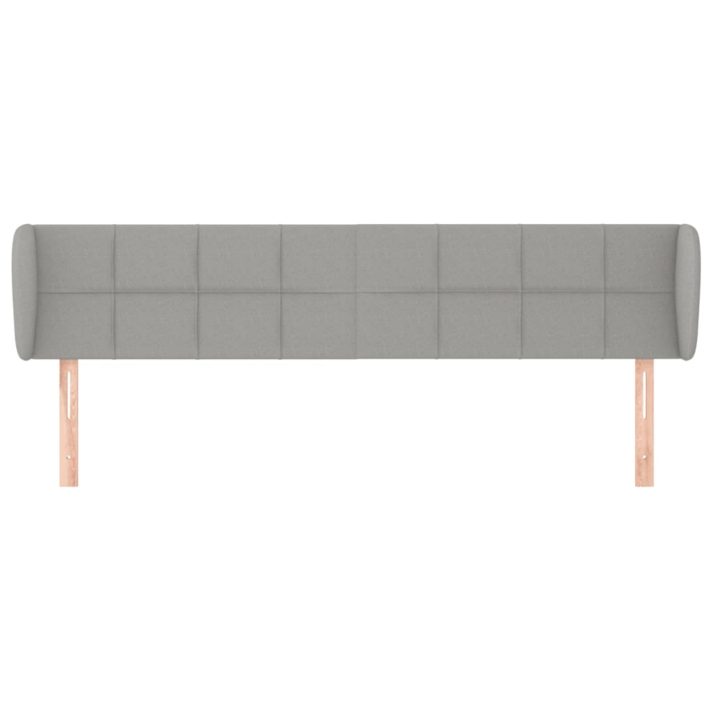 vidaXL Hoofdbord met randen 183x23x78/88 cm stof lichtgrijs afbeelding