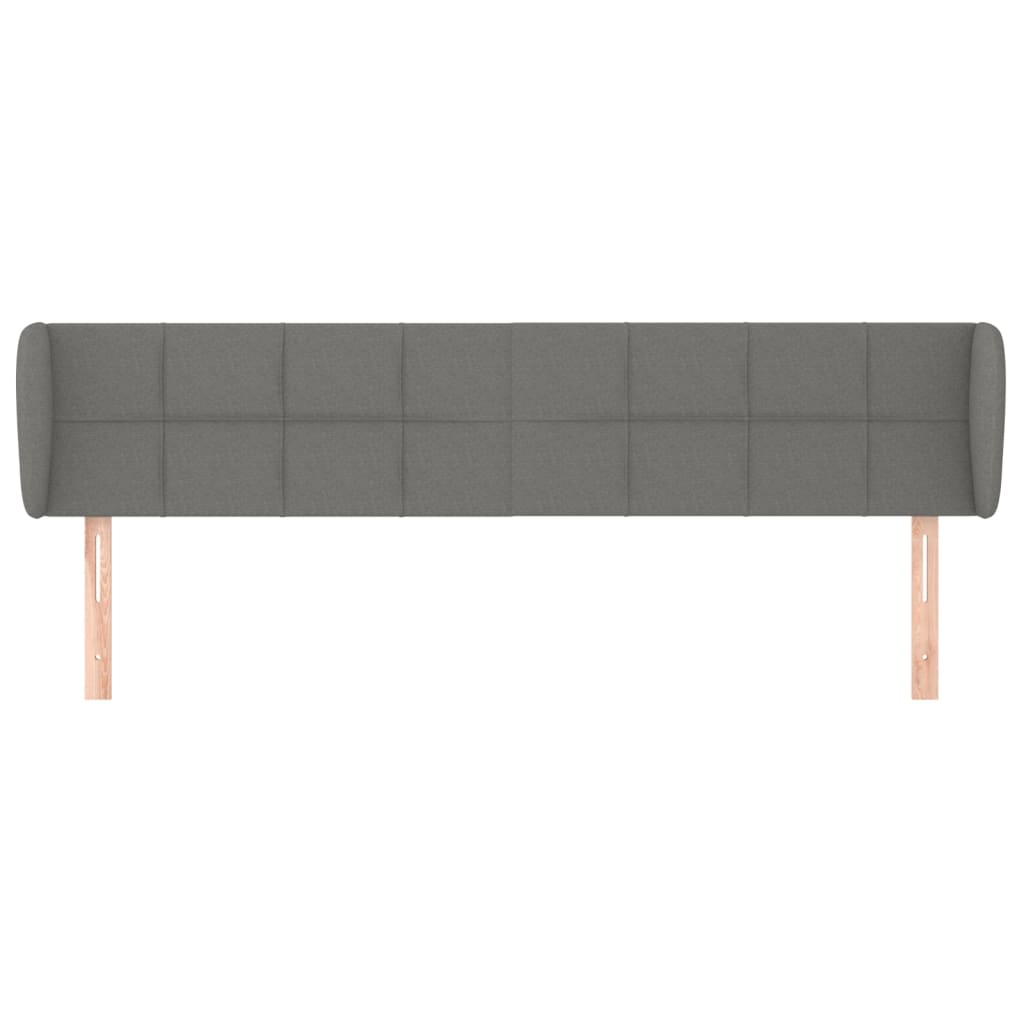 vidaXL Hoofdbord met randen 183x23x78/88 cm stof donkergrijs afbeelding